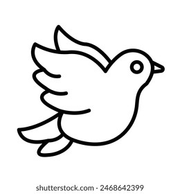 Diseño de iconos de línea de Vector de pájaro