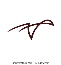 logotipo de la línea vector de pájaro. Logotipo único.