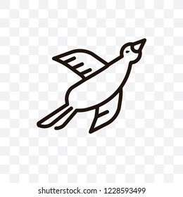 Bird vector linear icon isolated on transparent background, Bird transparency concept can be used for web and mobile