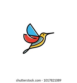 Bird vector logo abstract graphic out line and modern