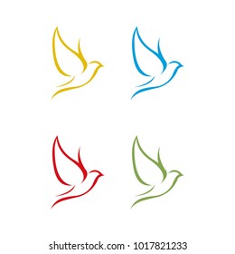 Bird vector logo abstract graphic out line and modern