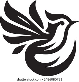bird vector logo black and white