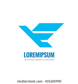Bird - vector logo concept illustration. Wing sign. Design element.