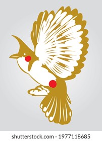Bird vector for logo design. Gold design
