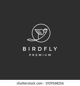 bird vector logo design illustration. Flying Logotype concept icon on black background