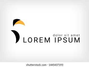 bird vector logo design template, toucan icon, tropical sign, curve symbol, vector illustration