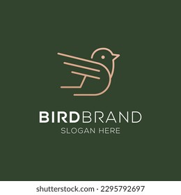 Logo del vector de aves. Un pájaro fantástico. Diseño del logotipo del vector de línea.