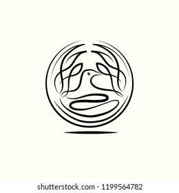 Bird vector logo. Fashion vector logo design template