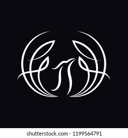 Bird vector logo. Fashion vector logo design template