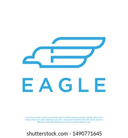 bird vector logo with a line art style