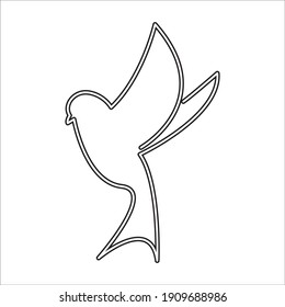 Bird vector logo from one lines arts. For icon, logo, and etc.