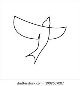 Bird vector logo from one lines arts. For icon, logo, and etc.