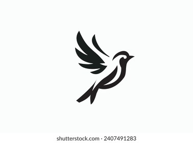 bird vector logo simple black and white background