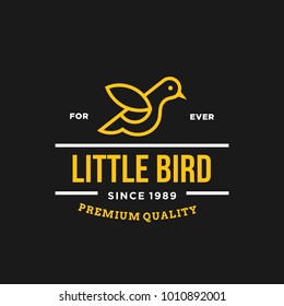 bird - vector logo/icon illustration label