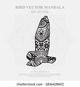 Bird Vector Mandala Line Art Style
