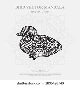 Bird Vector Mandala Line Art Style