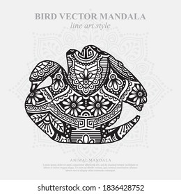 Bird Vector Mandala Line Art Style