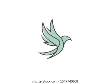 Bird vector with minimalist lines