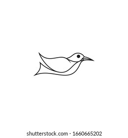 Bird vector with minimalist lines