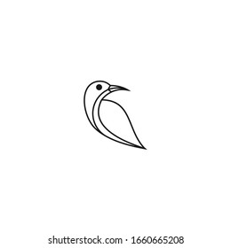 Bird vector with minimalist lines