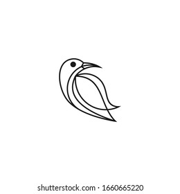 Bird vector with minimalist lines
