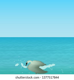 Bird vector on the sea background