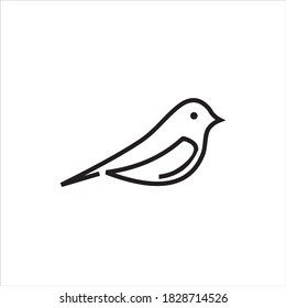 logo con forma de contorno de pájaro de fondo negro