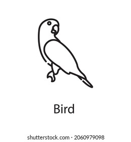 Bird Vector outline Icon Design illustration. Veterinary Symbol on White background EPS 10 File