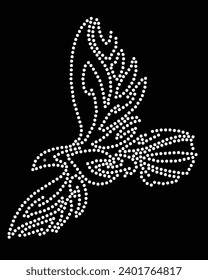 the bird vector Rhinestone t-shirt design