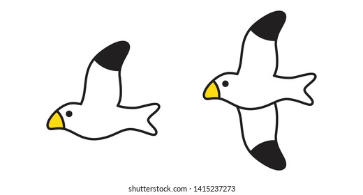 bird vector seagull icon pigeon symbol cartoon illustration design