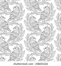 Bird vector seamless pattern.Bird background