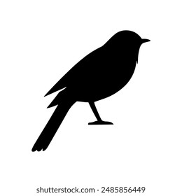 Bird vector silhouette icon. Animal bird nature wildlife black sparrow hawk icon