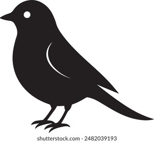 A bird vector silhouette image with white background