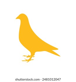 Bird vector silhouette logo. Animal bird dove nature wildlife pigeons icon.