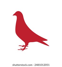 Bird vector silhouette logo. Animal bird dove nature wildlife pigeons icon.