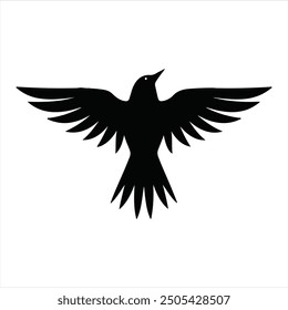 Bird vector silhouette logo type in minimalist style. vector little bird flying silhouette. Suitable for animals, pets or sounds logos and tee shirt. silhouette on white background.