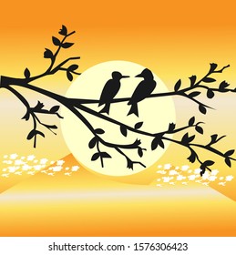 Bird vector,  with a simple, elegant and attractive design