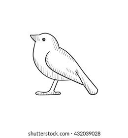 Bird vector sketch icon isolated on background. Hand drawn Bird icon. Bird sketch icon for infographic, website or app.