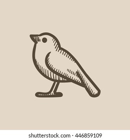 Bird vector sketch icon isolated on background. Hand drawn Bird icon. Bird sketch icon for infographic, website or app.
