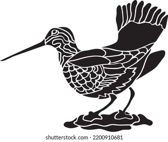 Bird Vector Stencil Black White Stock Vector (Royalty Free) 2200910681 ...