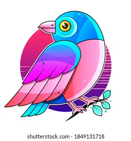 Bird Vector Stock Illustration On A White Background. For Design, Decoration, Logo.