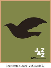 Bird vector template hand drawn abstract jazz poster color art