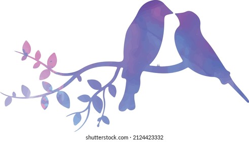 bird vector watercolor birds heart