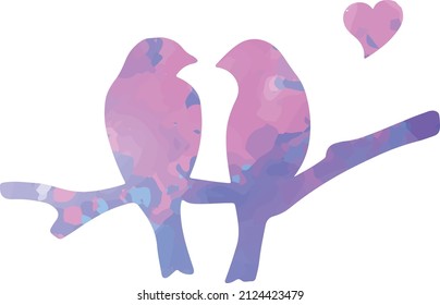 bird vector watercolor birds heart