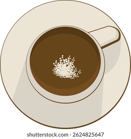 bird view of coffee cup