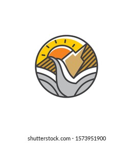 bird view flying logo icon vector