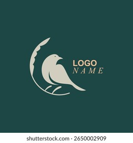 Pássaro. Vivendas. Verde. Logotipo da casa e design da marca