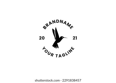 ilustración del icono vectorial del logotipo vintage de pájaro