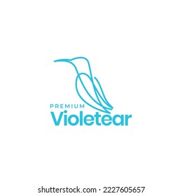bird violetear lines art minimalist logo design 