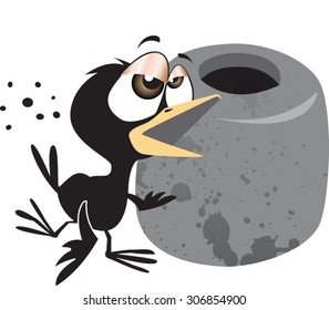 bird walking cartoon